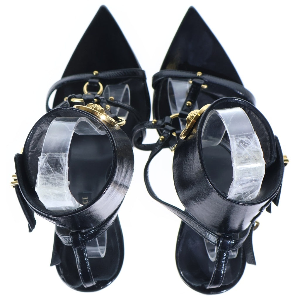 VERSACE(ヴェルサーチ) メデューサ レザー サンダル ヒール ブラック DSR986P レディース