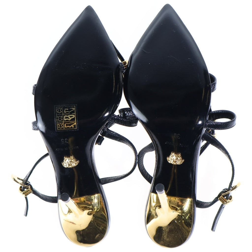VERSACE(ヴェルサーチ) メデューサ レザー サンダル ヒール ブラック DSR986P レディース