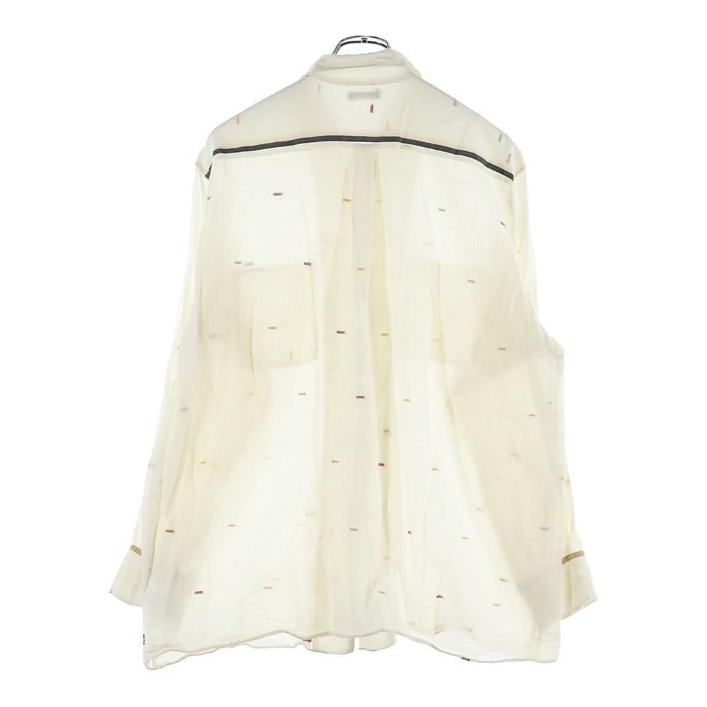 NO BRAND(ノーブランド) MAATEE&SONS OP JAMDANI ステッチ デザイン オープン カラー シャツ アイボリー MT5103-0611