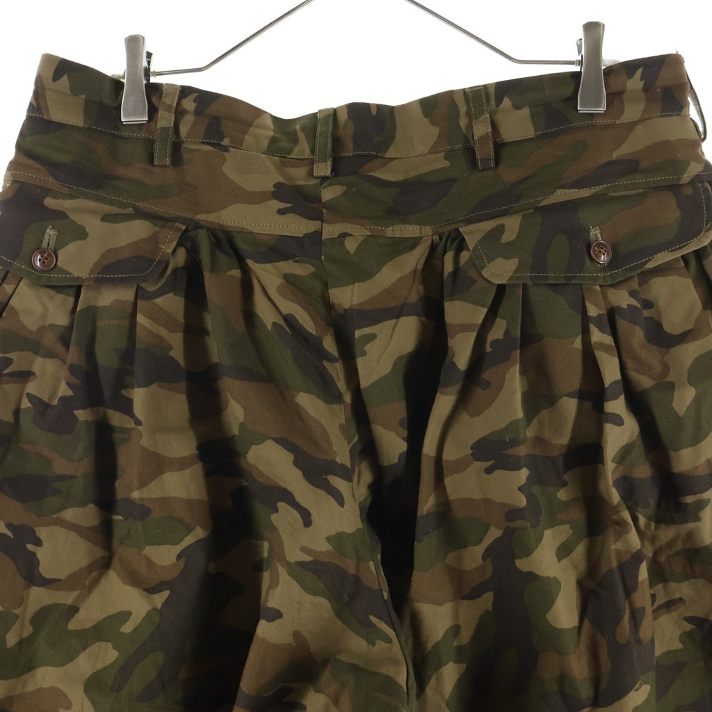 KHOKI(コッキ) GATHER CAMO PANTS ギャザーカモパンツ ワイド カモ柄 パンツ カーキ 25fw-p-10