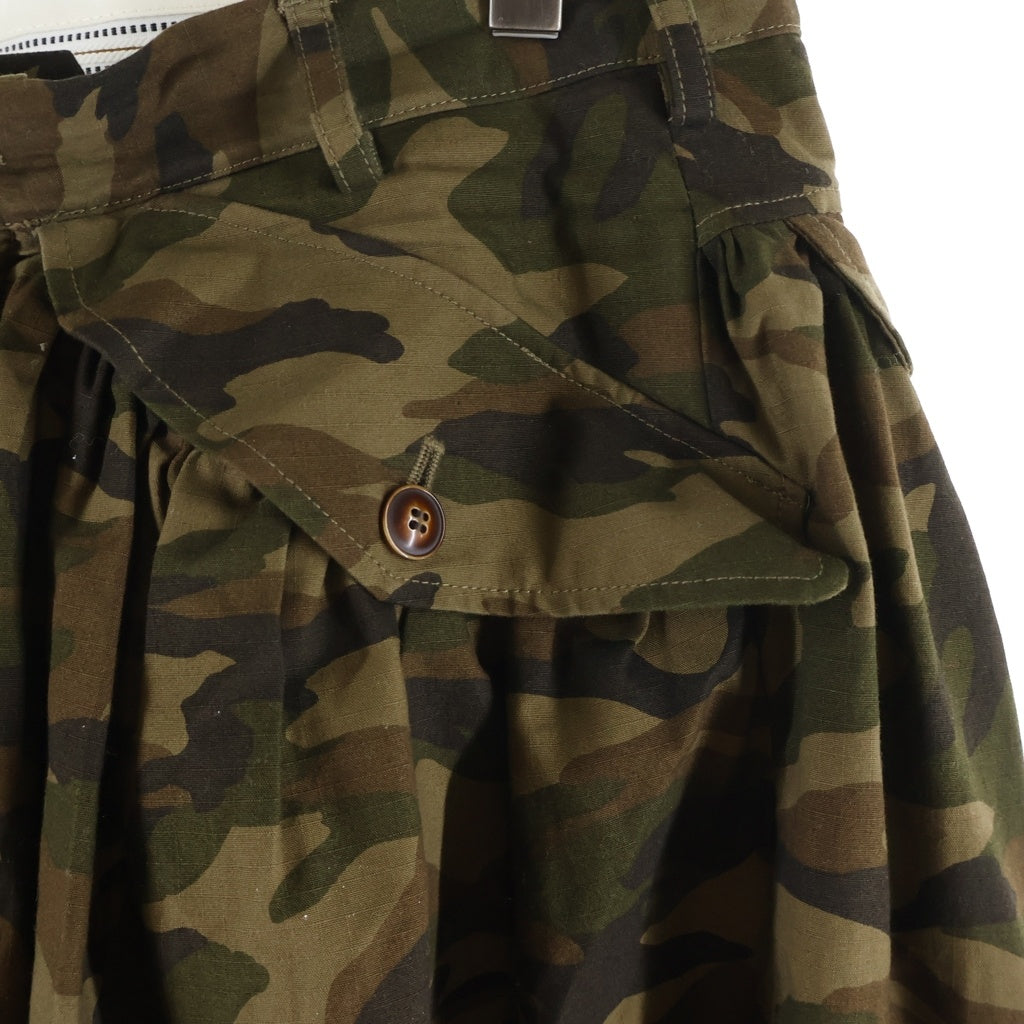 KHOKI(コッキ) GATHER CAMO PANTS ギャザーカモパンツ ワイド カモ柄 パンツ カーキ 25fw-p-10