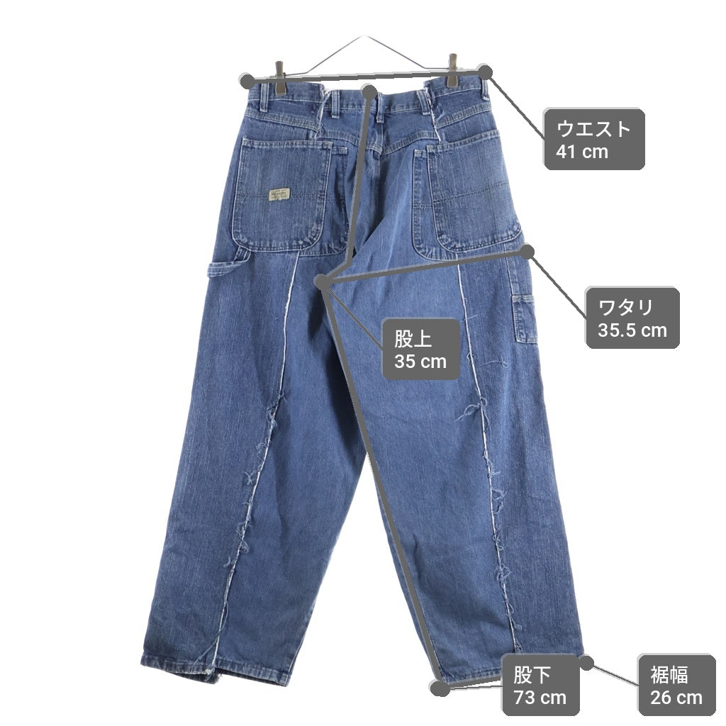 NO BRAND(ノーブランド) OLD PARK オールド パーク 再構築 ワイド ペインター デニム パンツ インディゴ