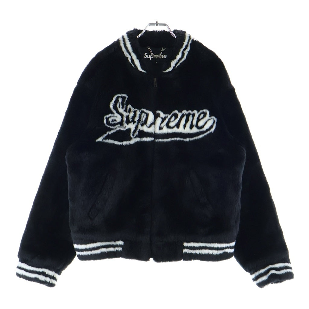 SUPREME(シュプリーム) 20SS Faux Fur Varsity Jacket ロゴフェイクファーヴァーシティジャケット ブラック