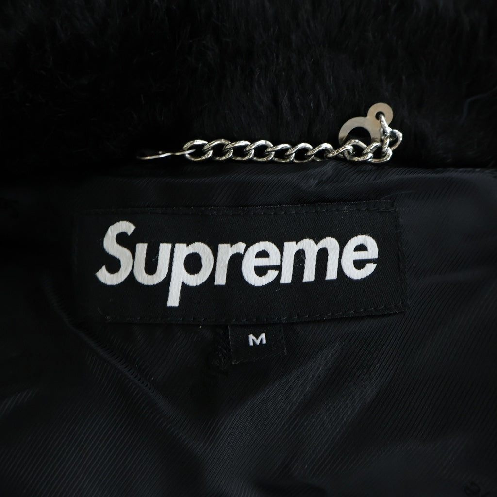 SUPREME(シュプリーム) 20SS Faux Fur Varsity Jacket ロゴフェイクファーヴァーシティジャケット ブラック