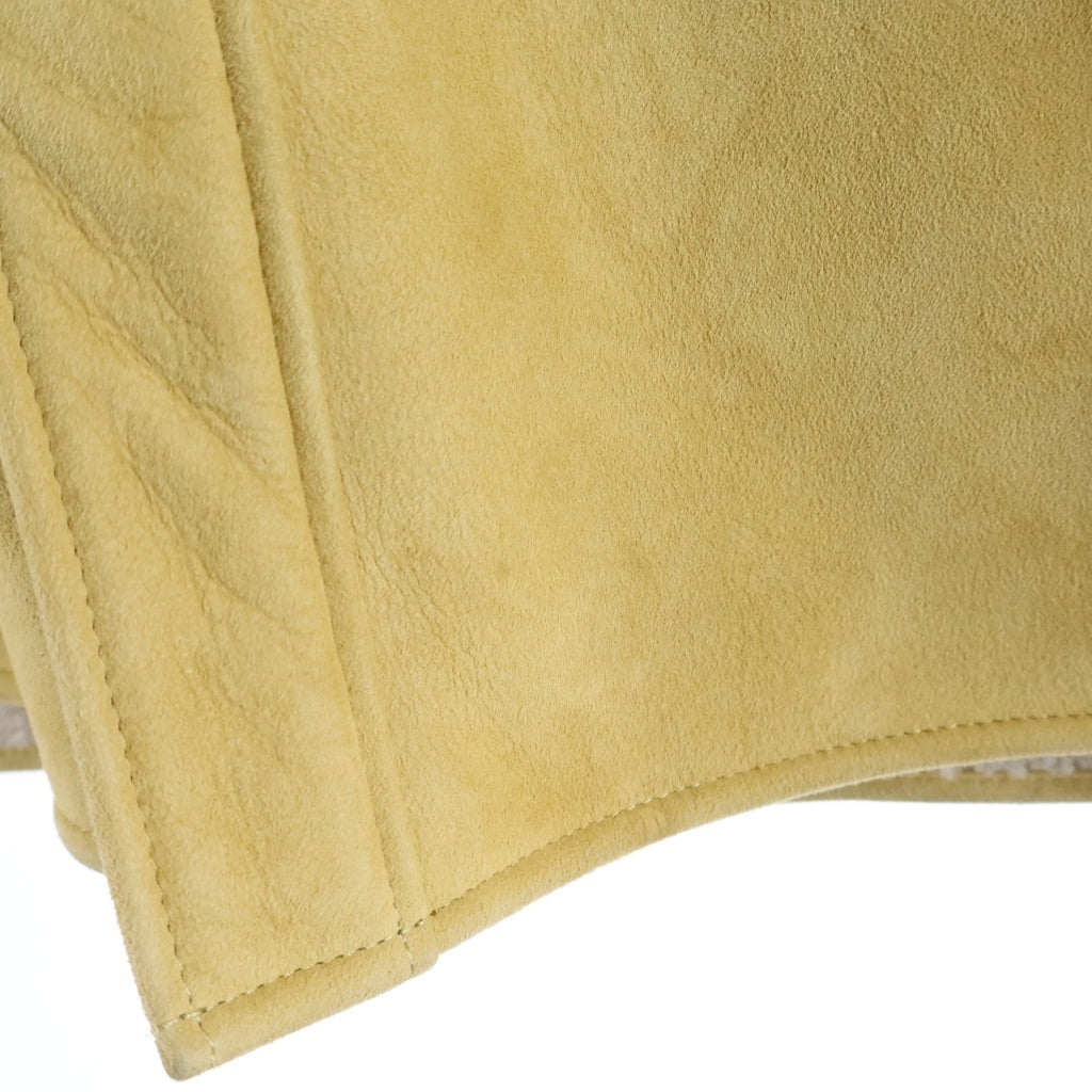 Acne Studios(アクネ ストゥディオズ) Leather Suede Shearling Overshirt スエードラムレザー オバーシャツジャケット イエロー FN-MN-LEAT000191