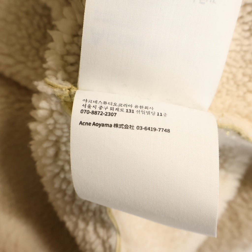 Acne Studios(アクネ ストゥディオズ) Leather Suede Shearling Overshirt スエードラムレザー オバーシャツジャケット イエロー FN-MN-LEAT000191