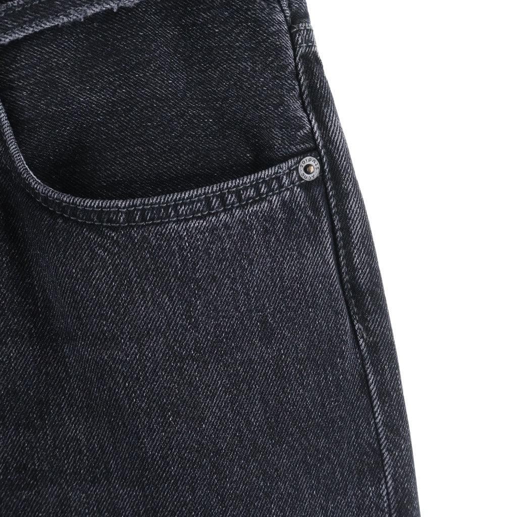 Acne Studios(アクネ ストゥディオズ) ボタンフライ ルーズフィット ストレートジーンズ デニムパンツ ブラック C00033
