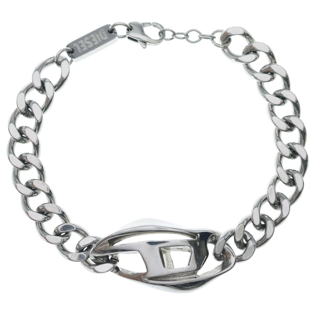 DIESEL(ディーゼル) Dロゴ ステンレスチェーンブレスレット シルバー DX1413 レディース