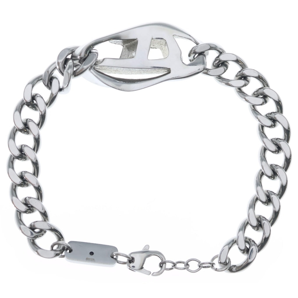DIESEL(ディーゼル) Dロゴ ステンレスチェーンブレスレット シルバー DX1413 レディース