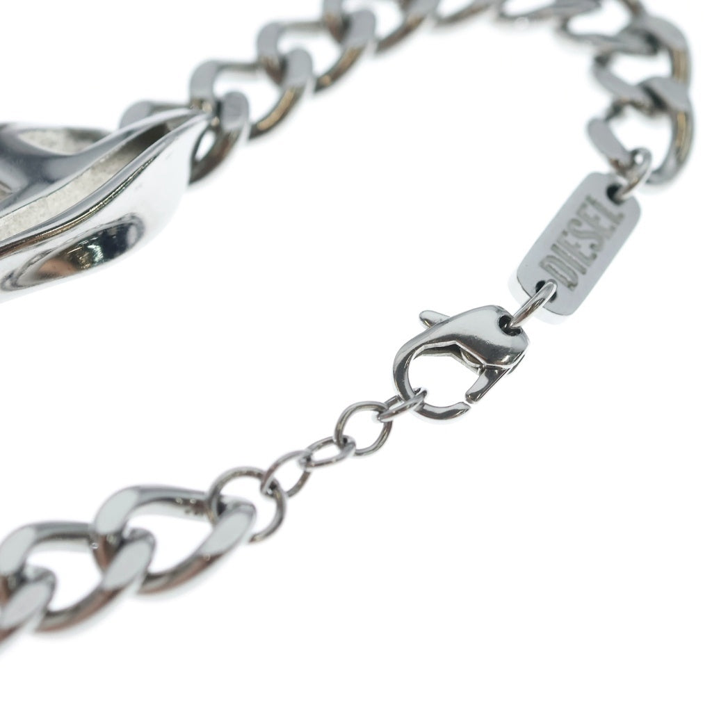 DIESEL(ディーゼル) Dロゴ ステンレスチェーンブレスレット シルバー DX1413 レディース