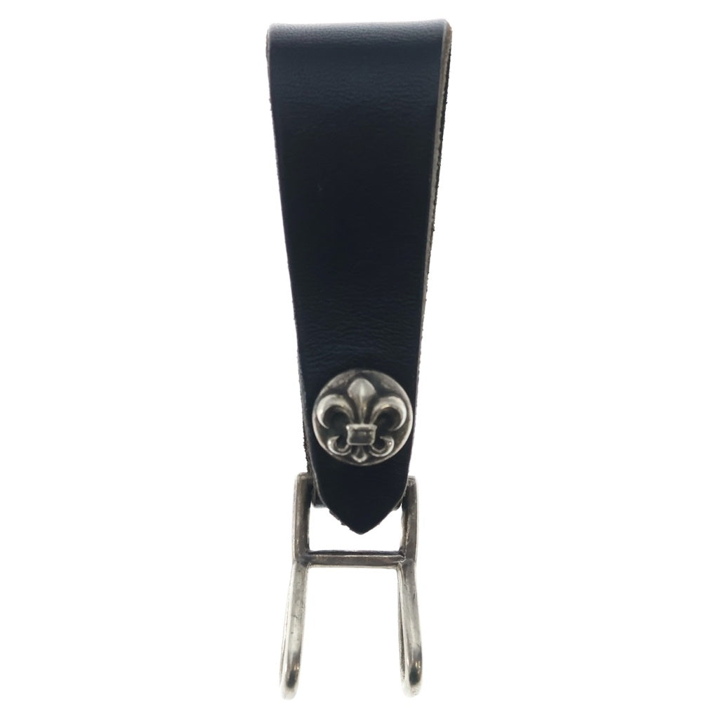CHROME HEARTS(クロムハーツ) BELT LOOP BSフレアボタンレザーベルトループ シルバー/ブラック BCA401