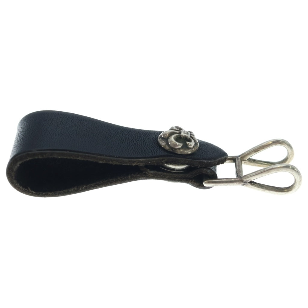 CHROME HEARTS(クロムハーツ) BELT LOOP BSフレアボタンレザーベルトループ シルバー/ブラック BCA401