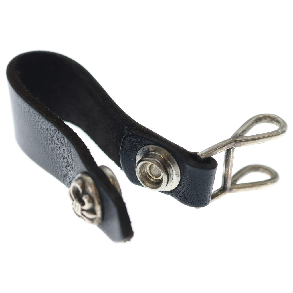 CHROME HEARTS(クロムハーツ) BELT LOOP BSフレアボタンレザーベルトループ シルバー/ブラック BCA401