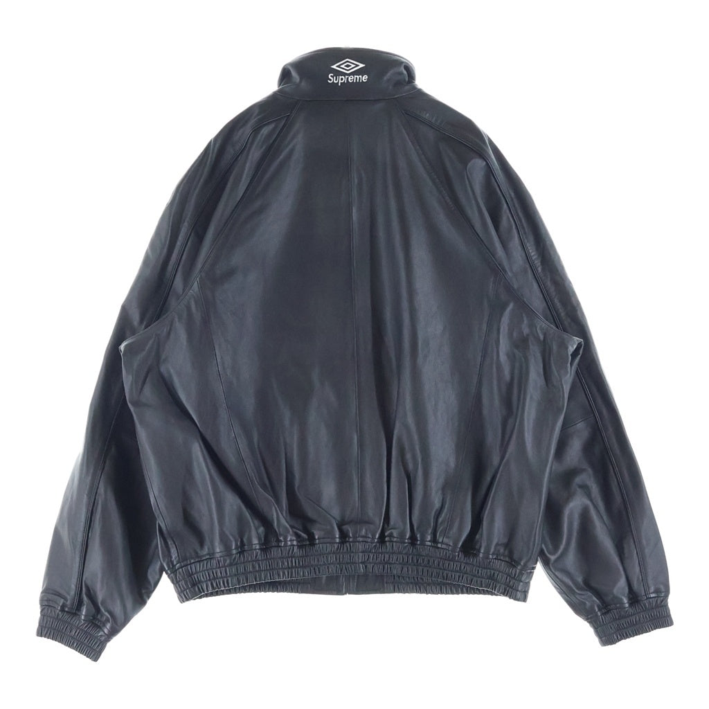 SUPREME(シュプリーム) 25SS ×UMBRO Leather Track Jacket レザー トラック ジップ アップ ジャケット ブラック