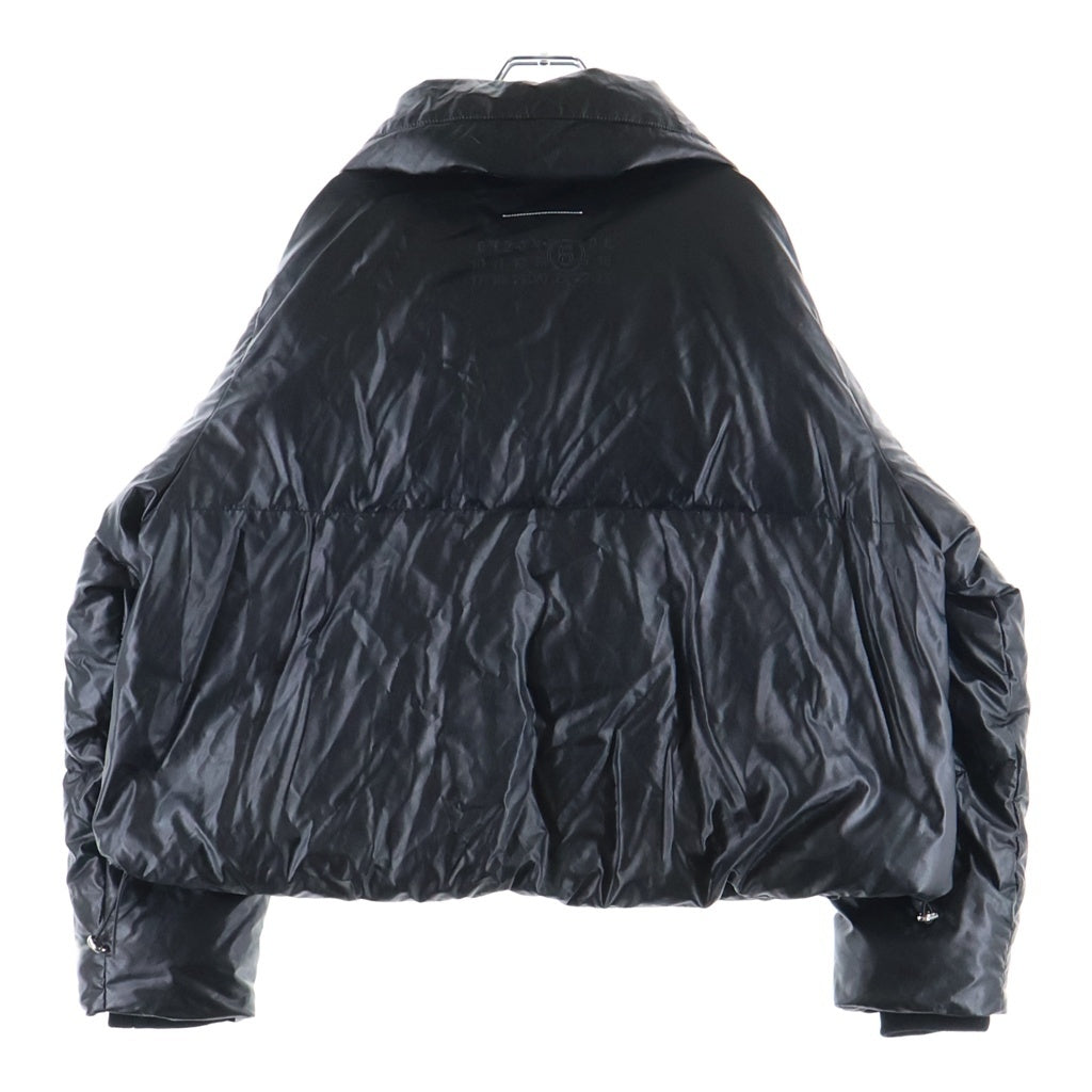 MM6 Maison Margiela(エムエムシックスメゾンマルジェラ) 24AW フェイクレザー ジップアップ ダウンジャケット ブラック S52AM0304