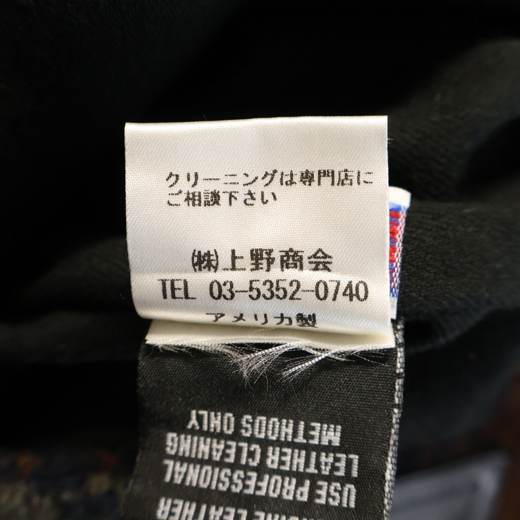 SCHOTT(ショット) Woolrich別注 切り替え ネイティブ柄 スナップ ボタン レザー ジャケット マルチカラー 7375