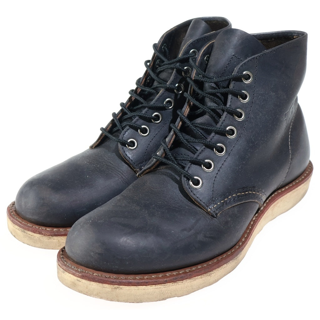 RED WING(レッド ウイング) ラフ&タフ ROUNDE-TOE BOOTS ラウンドトゥ オイルド レザー ブーツ ブラック レディース US6/24cm 8190