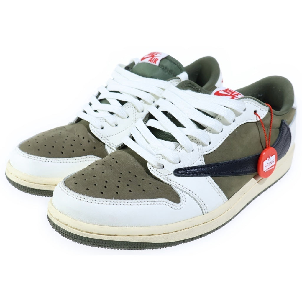 NIKE(ナイキ) ×TAVIS SCOTT AIR JORDAN1 LOW OG SP エアジョーダン1 ローカットスニーカー カーキ US8.5/26.5cm DM7866-200