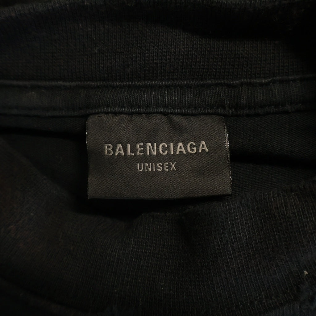 BALENCIAGA(バレンシアガ) 23AW SKATER OVERSIZED クラッシュダスト加工 オーバーサイズ 半袖Tシャツ カットソー ブラック 739028 TOVN2