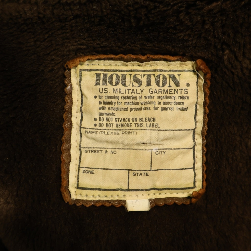 HOUSTON(ヒューストン) シープレザー ライナー付き G-1 フライトブルゾンジャケット ブラウン