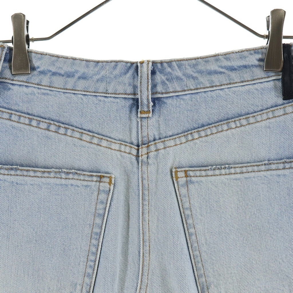 ALEXANDER WANG(アレキサンダーワン) レザーベルトループ デニム ロング スカート レディース ブルー 413908