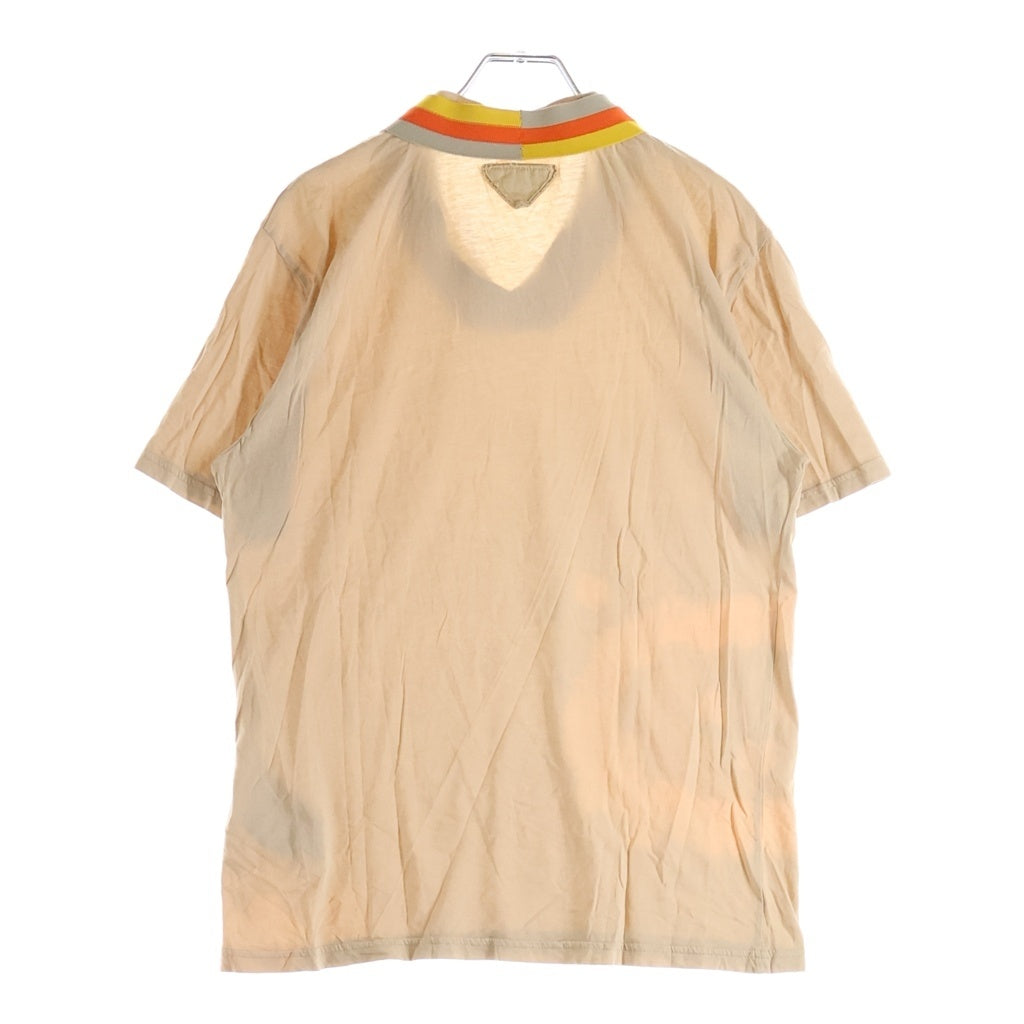 PRADA(プラダ) リブカラー 半袖カットソー Tシャツ ベージュ UJM694 1B39