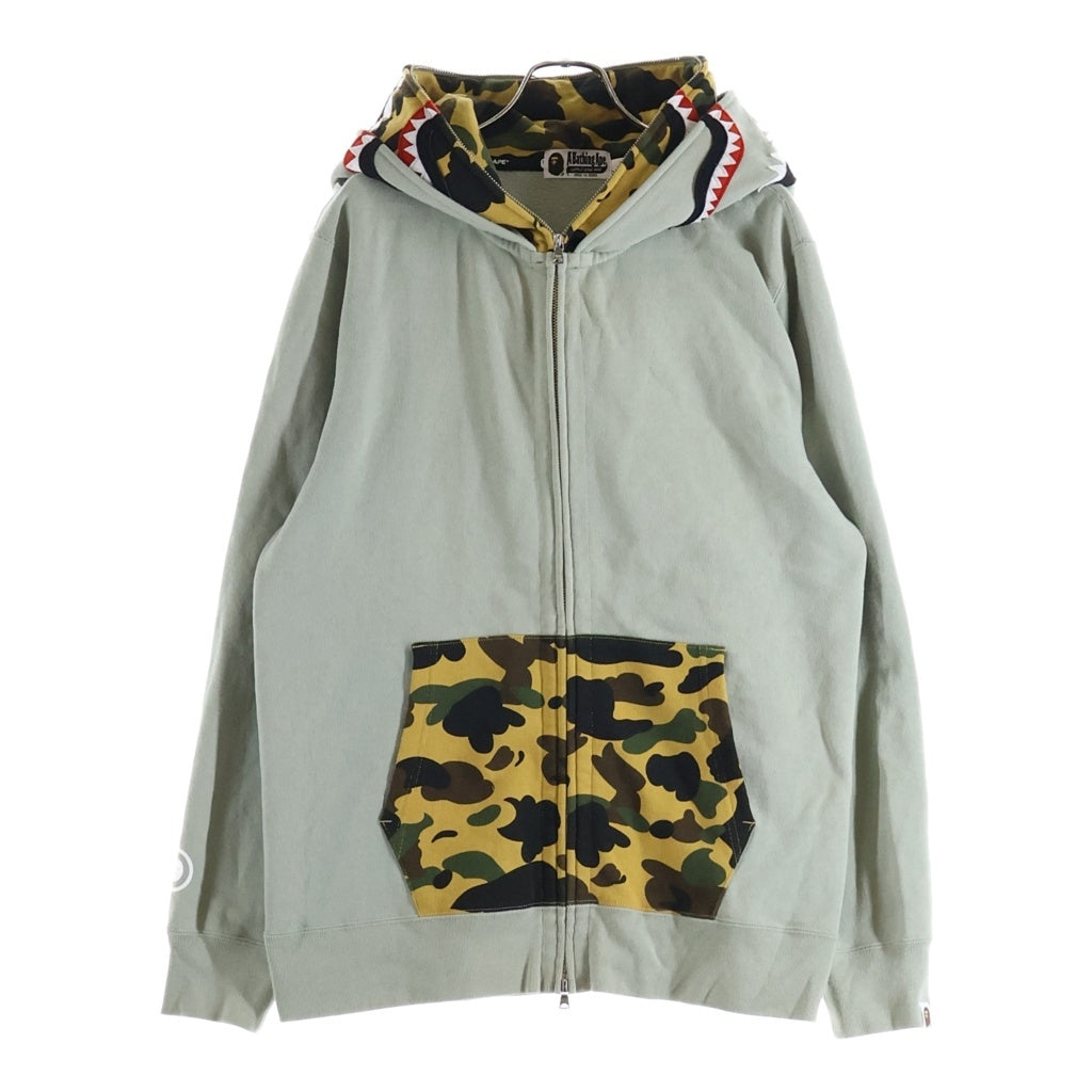 A BATHING APE(アベイシングエイプ) 1st Camo Shark Full Zip Double Hoodie ファースト カモ シャーク フル ジップ ダブル フーディ パーカー マルチ 001ZPL301007M