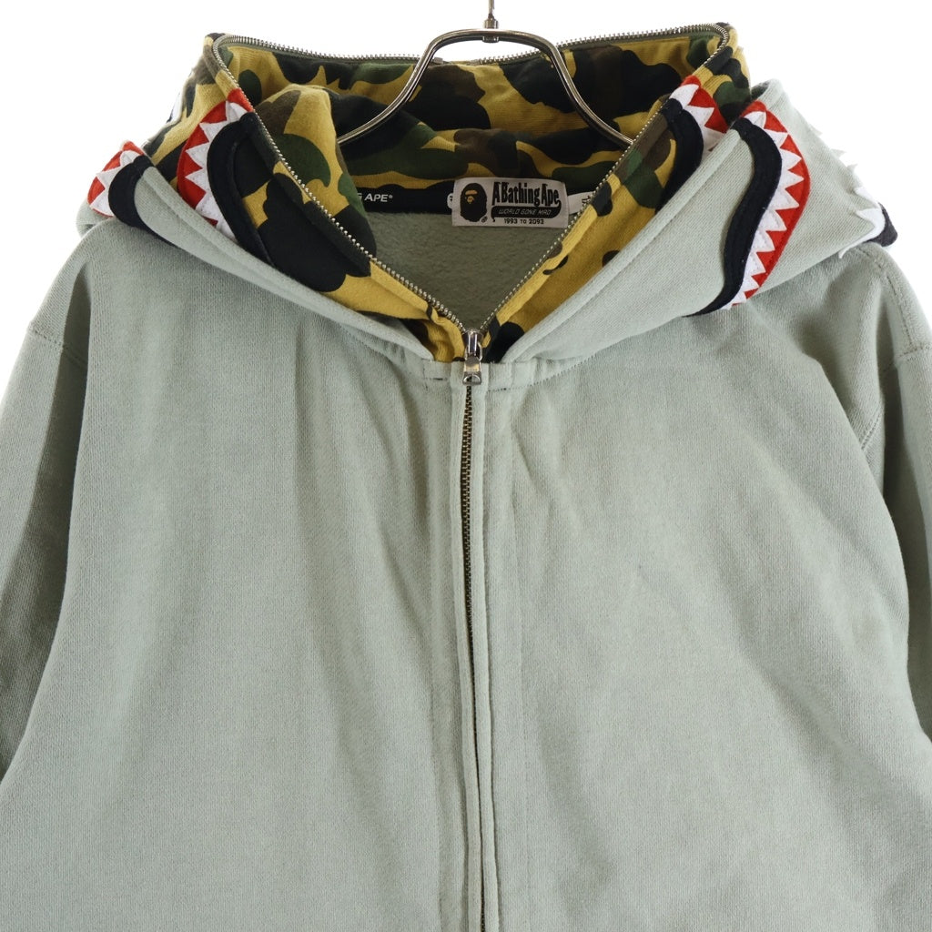 A BATHING APE(アベイシングエイプ) 1st Camo Shark Full Zip Double Hoodie ファースト カモ シャーク フル ジップ ダブル フーディ パーカー マルチ 001ZPL301007M