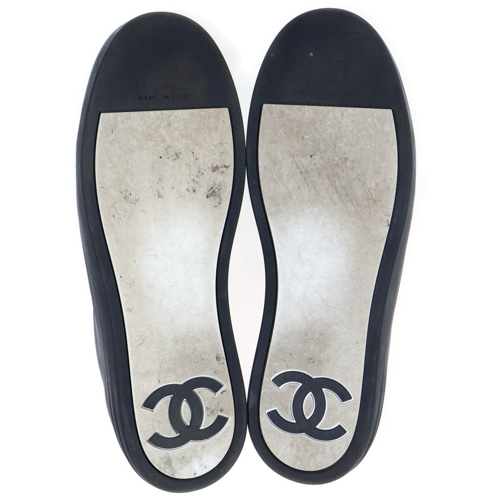 CHANEL(シャネル) ココマーク バイカラー レザー ローカットスニーカー レディース ブラック/ホワイト