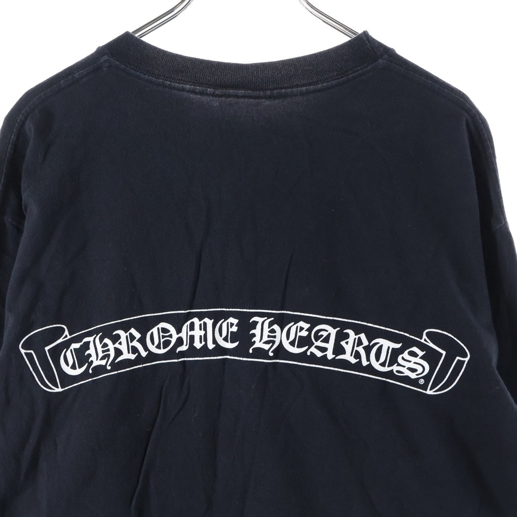 CHROME HEARTS(クロムハーツ) OLD オールド 袖英字ロゴ バックスクロールラベルプリント長袖Tシャツ ブラック レディース