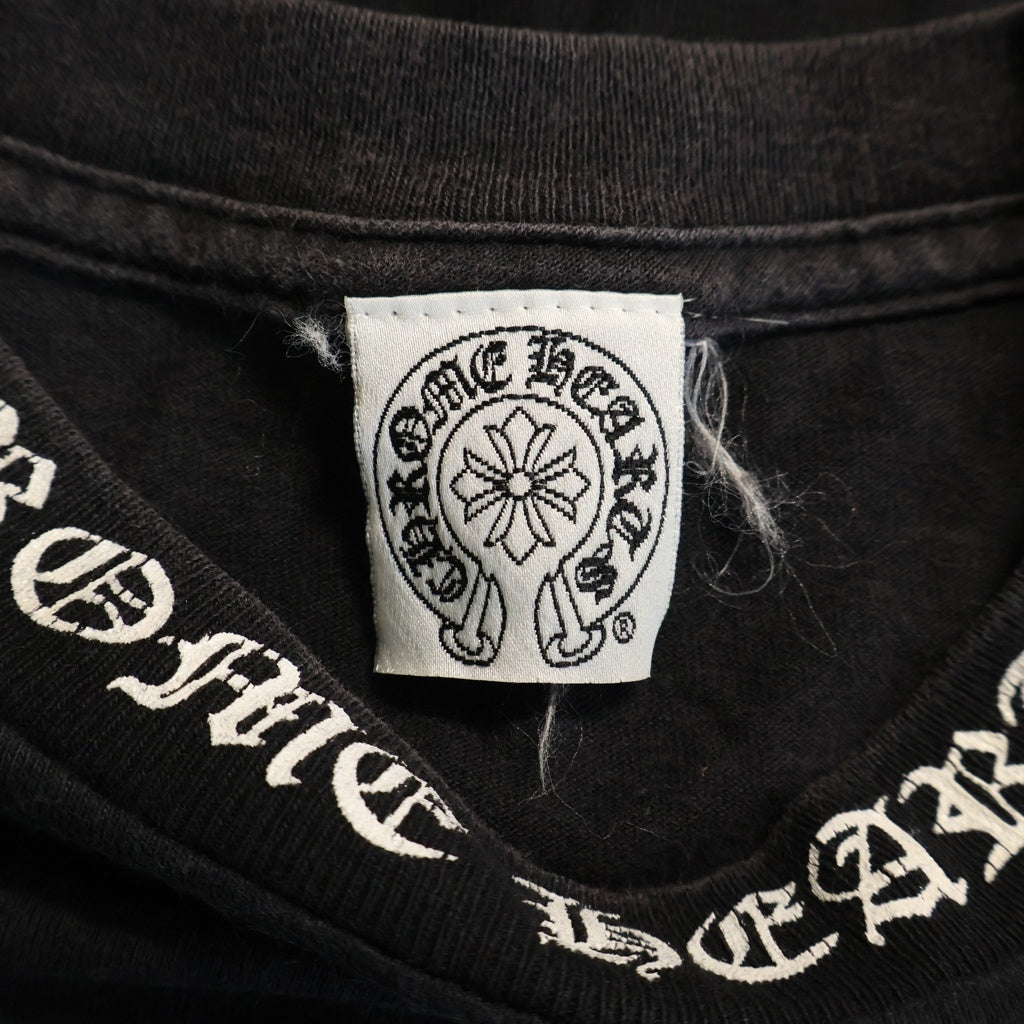 CHROME HEARTS(クロムハーツ) OLD オールド 袖英字ロゴ バックスクロールラベルプリント長袖Tシャツ ブラック レディース