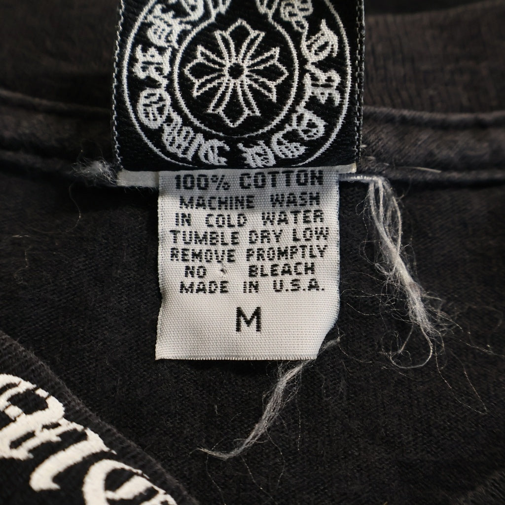 CHROME HEARTS(クロムハーツ) OLD オールド 袖英字ロゴ バックスクロールラベルプリント長袖Tシャツ ブラック レディース