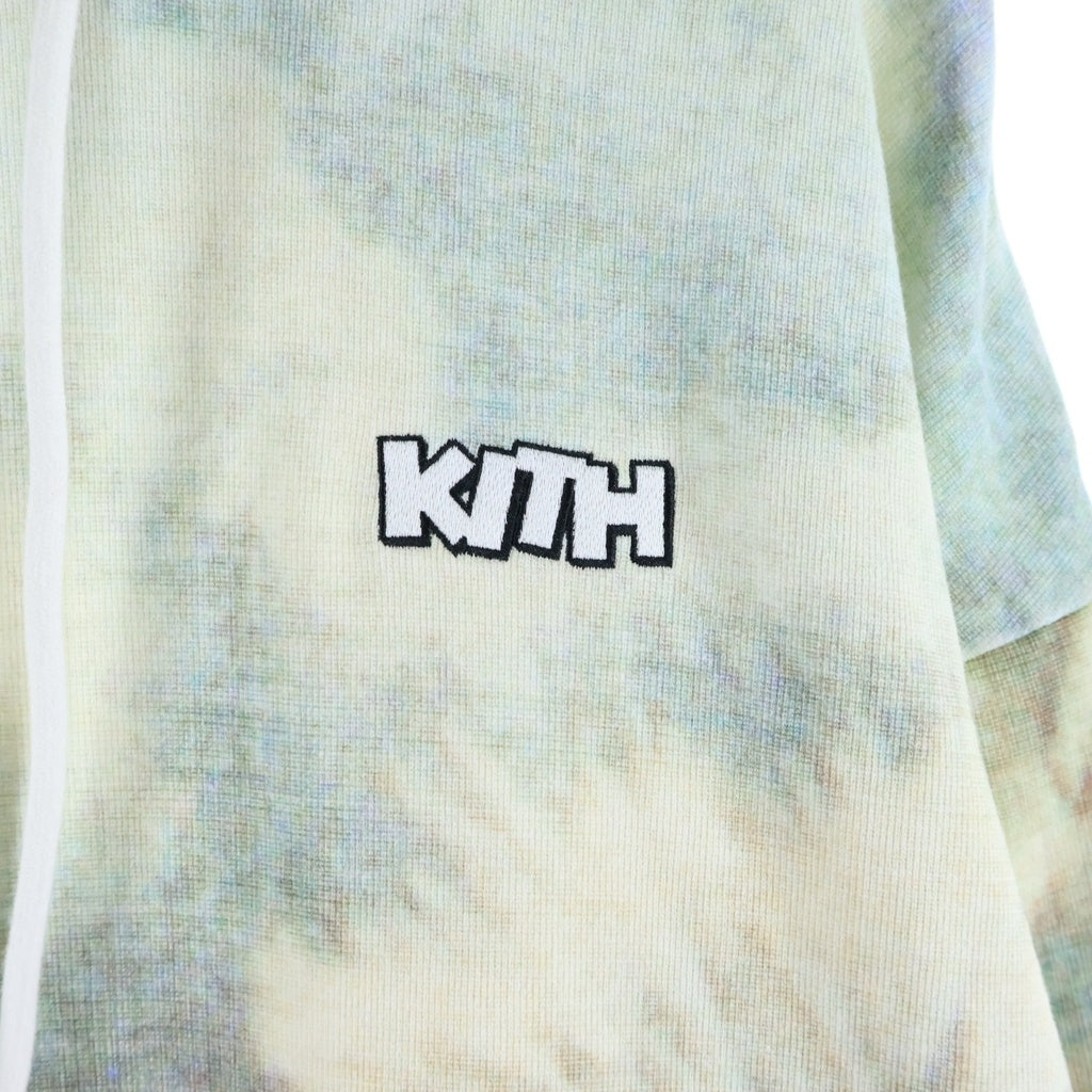 KITH(キス) ×Disney For Donald Duck Hawaiian Vintage Nelson Hoodie ×ディズニー フォア ドナルドダック ハワイアン ヴィンテージ ネルソン フーディー ホワイト KHM033133