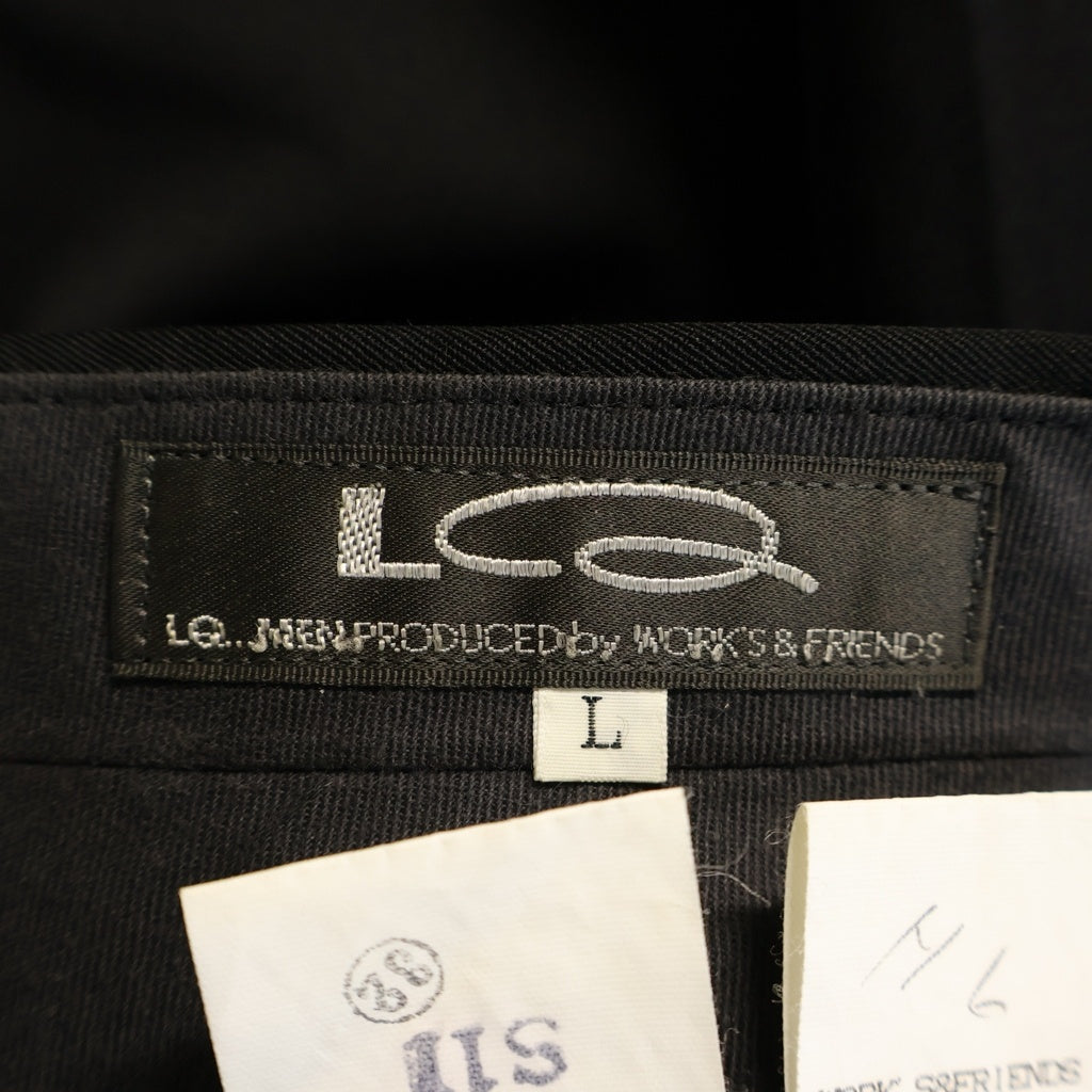 L.Q. Y's for men(エルキューワイズフォーメン) 80S～90S ウール ワイド ツータック パンツ ブラック 0384-08-100-85