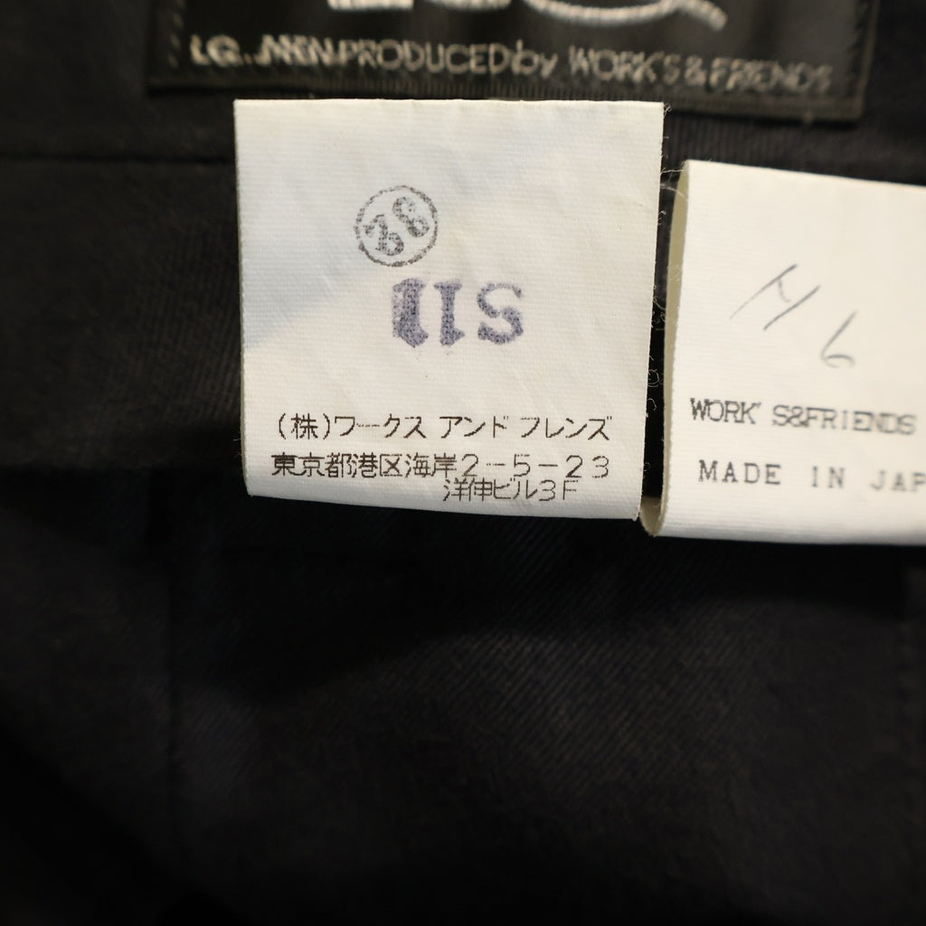 L.Q. Y's for men(エルキューワイズフォーメン) 80S～90S ウール ワイド ツータック パンツ ブラック 0384-08-100-85