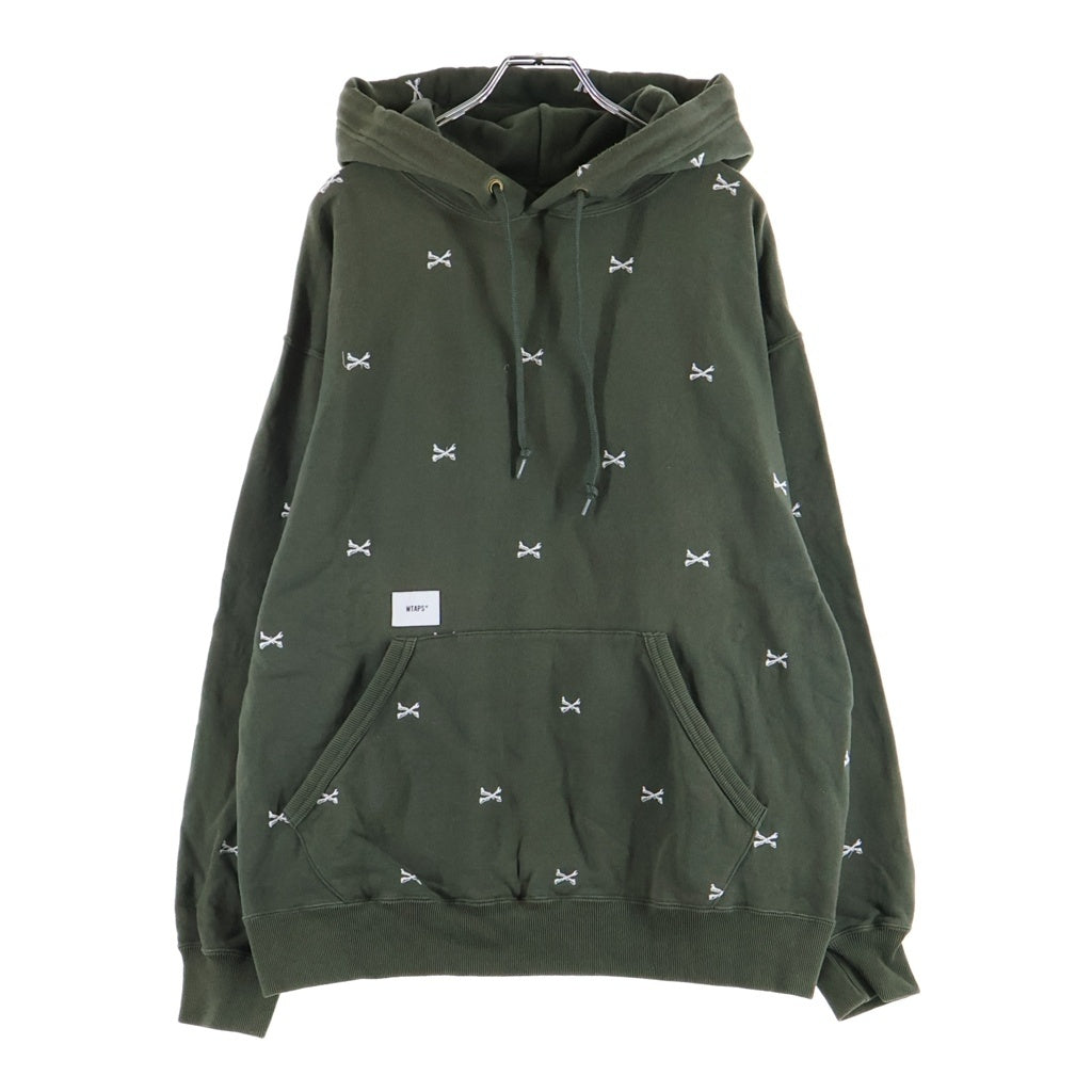 WTAPS(ダブルタップス) 22AW ACNE HOODY CTPL TEXTILE ロゴ パッチ 刺繍 フーデット スウェット シャツ パーカー オリーブ 222ATDT-CSM26