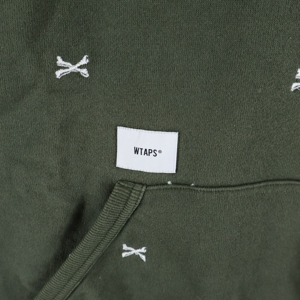WTAPS(ダブルタップス) 22AW ACNE HOODY CTPL TEXTILE ロゴ パッチ 刺繍 フーデット スウェット シャツ パーカー オリーブ 222ATDT-CSM26