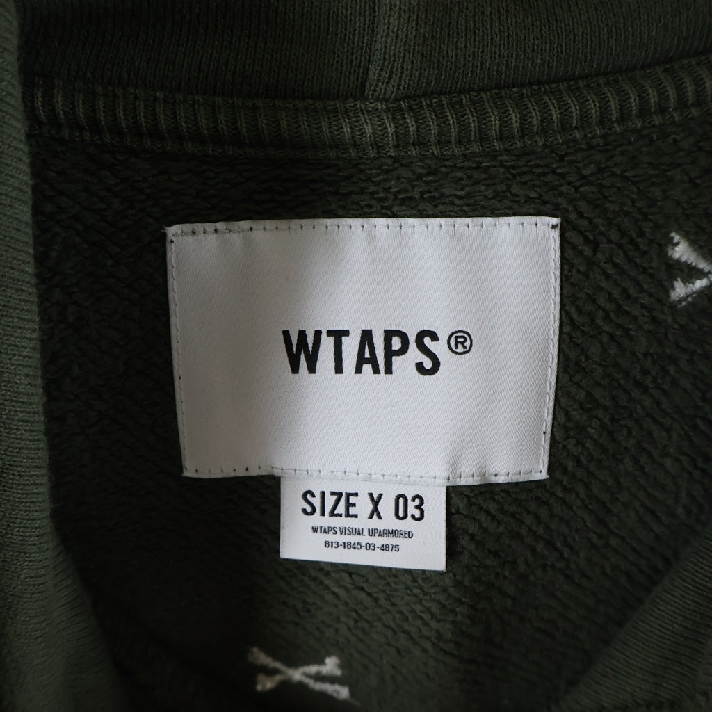 WTAPS(ダブルタップス) 22AW ACNE HOODY CTPL TEXTILE ロゴ パッチ 刺繍 フーデット スウェット シャツ パーカー オリーブ 222ATDT-CSM26
