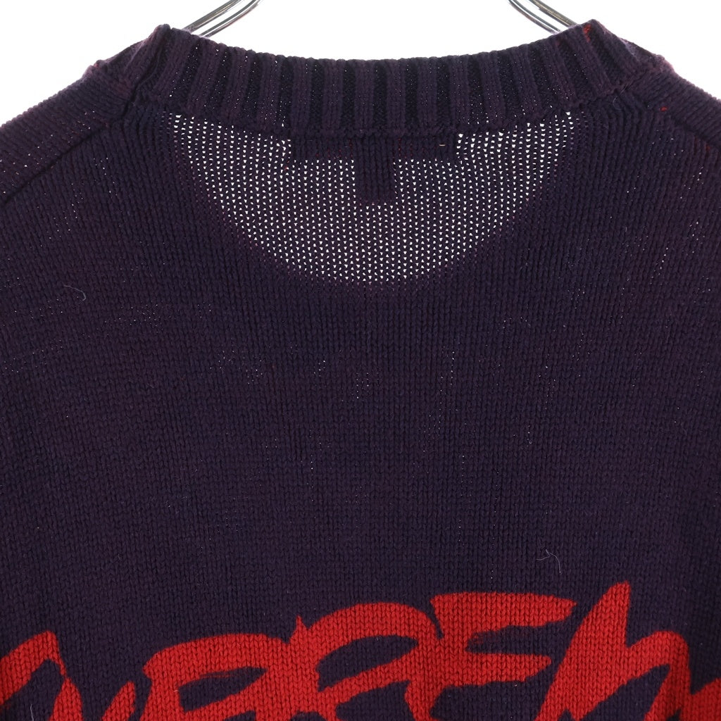 SUPREME(シュプリーム) 24SS Futura Sweater ロゴ プリント 総柄 クルーネック ニット セーター パープル