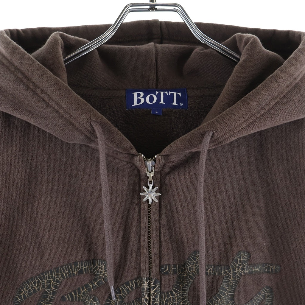 BoTT(ボット) Washed Script Logo Zip Hoodie 251BoTT25 ウォッシュドスクリプトロゴジップフーディ ブラウン