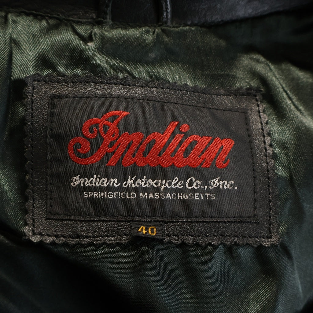 Indian Motocycle(インディアンモトサイクル) カウレザー シングルライダースジャケット レザージャケット ブラック