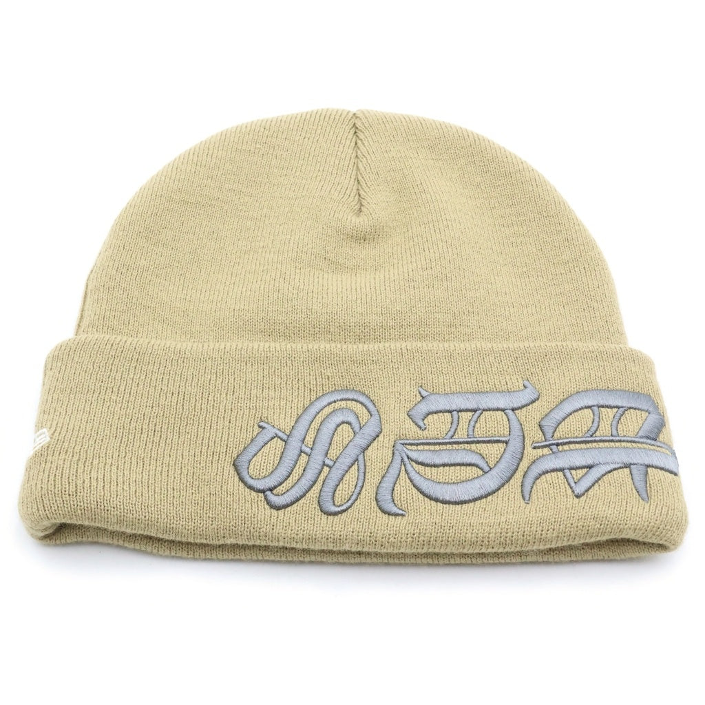 SUPREME(シュプリーム) ×NEW ERA Blackletter Beanie ×ニューエラ ブラックレター ビーニー ニット帽 ベージュ G7302122025