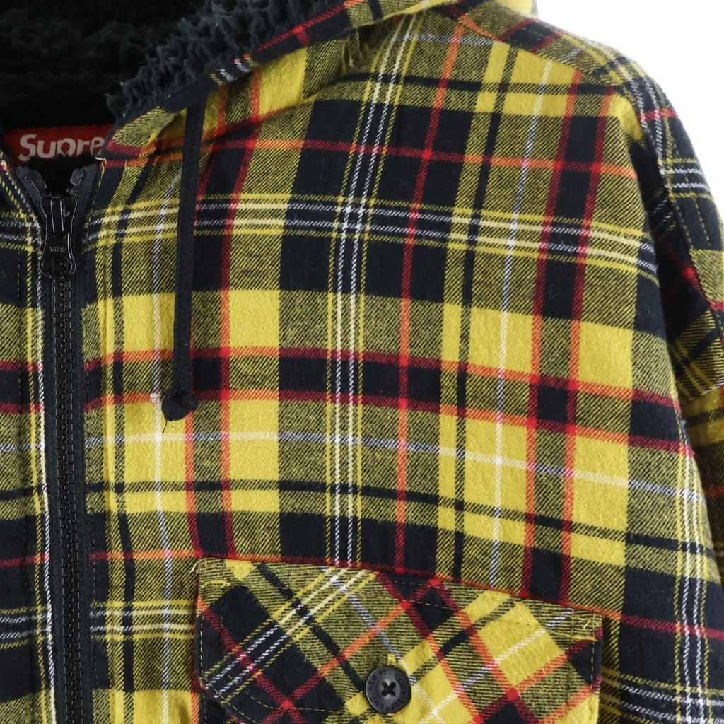 SUPREME(シュプリーム) 25AW Lined Zip Up Hooded Flannel Shirt ラインド ジップ アップ フーデッド フランネル シャツ イエロー