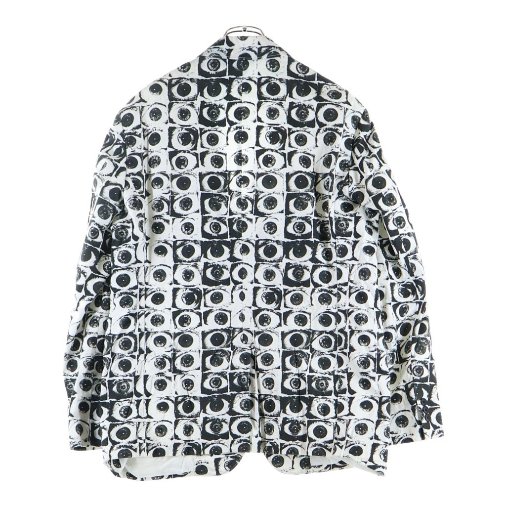 SUPREME(シュプリーム) 17SS ×COMME des GARCONS SHIRT EYE PRINT JACKET ×コム デ ギャルソン・シャツ アイズグラフィックテーラードジャケット ブラック/ホワイト SU1SS17