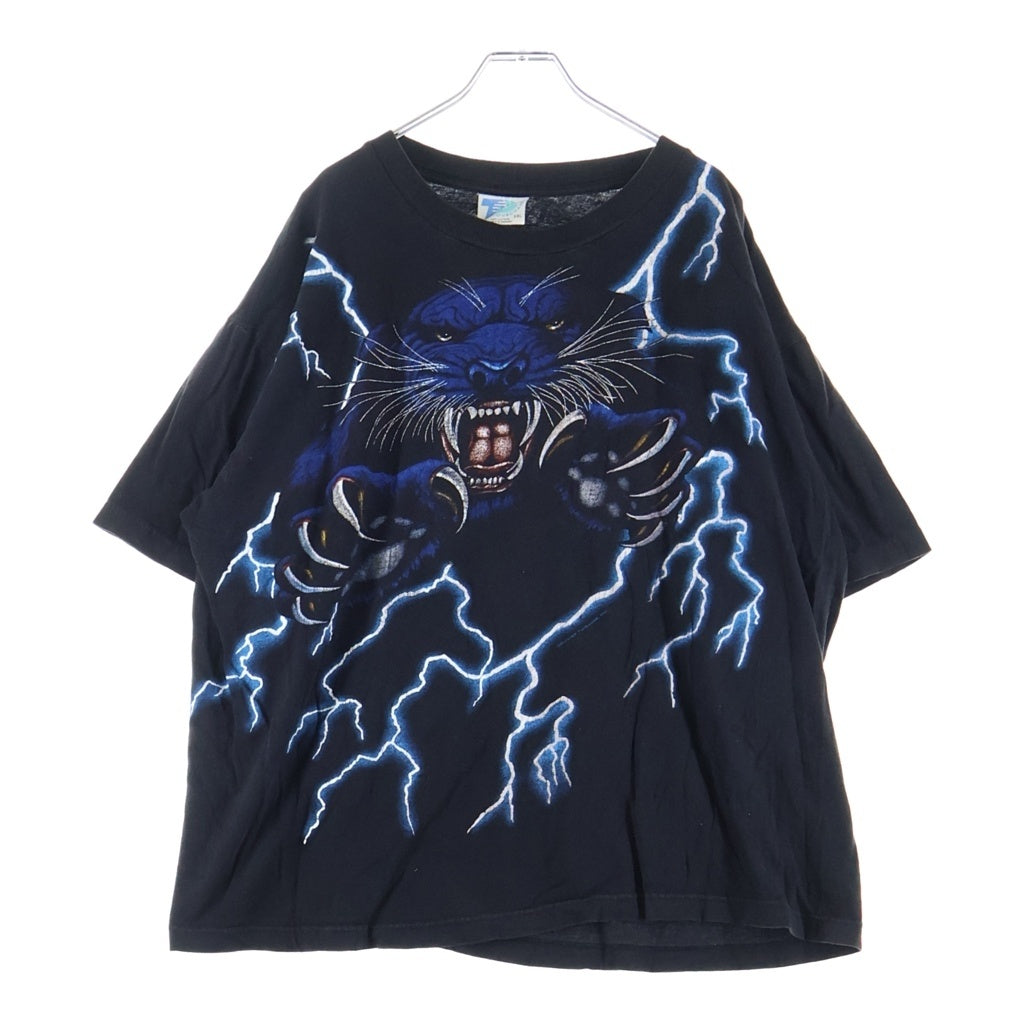 VINTAGE(ヴィンテージ) 90s AMERICAN THUNDER アメリカサンダー ブラックパンサー グラフィックプリント半袖Tシャツ カットソー ブラック