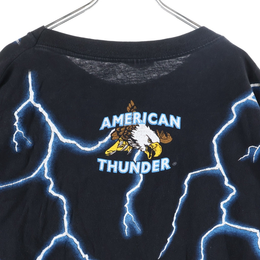VINTAGE(ヴィンテージ) 90s AMERICAN THUNDER アメリカサンダー ブラックパンサー グラフィックプリント半袖Tシャツ カットソー ブラック