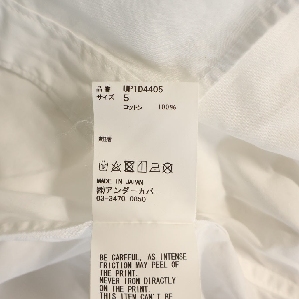 UNDERCOVER(アンダーカバー) 24SS Coブロード半袖シャツ eye BUG em グラフィック プリント エンブロイド 半袖 シャツ ホワイト UP1D4405