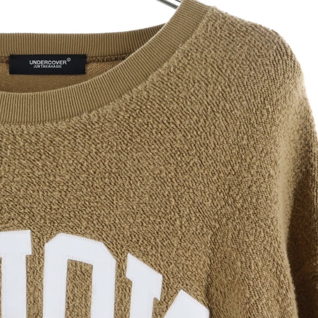 UNDERCOVER(アンダーカバー) 23AW Insideout Pullover Sweat 起毛裏毛裏 パッチデザイン クルーネック スウェット シャツ ブラウン