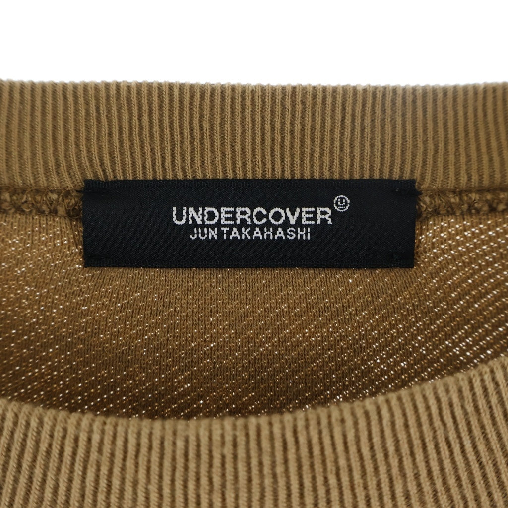 UNDERCOVER(アンダーカバー) 23AW Insideout Pullover Sweat 起毛裏毛裏 パッチデザイン クルーネック スウェット シャツ ブラウン