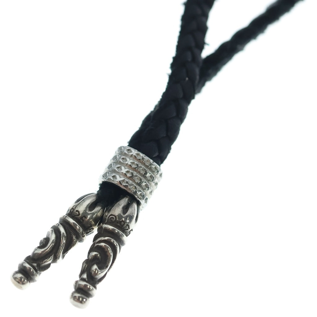 CHROME HEARTS(クロムハーツ) EYWR LOOP SCRL BAND アイウェアループ スクロールバンド レザーブレイドネックレス シルバー/ブラック